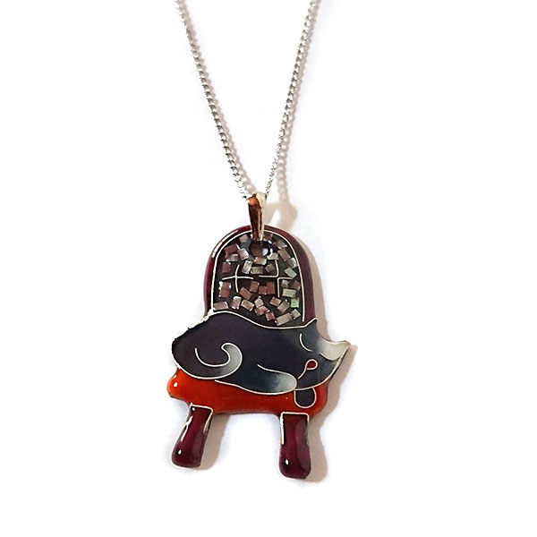 七宝焼き] ネックレス チェアと猫 – Cedar Field