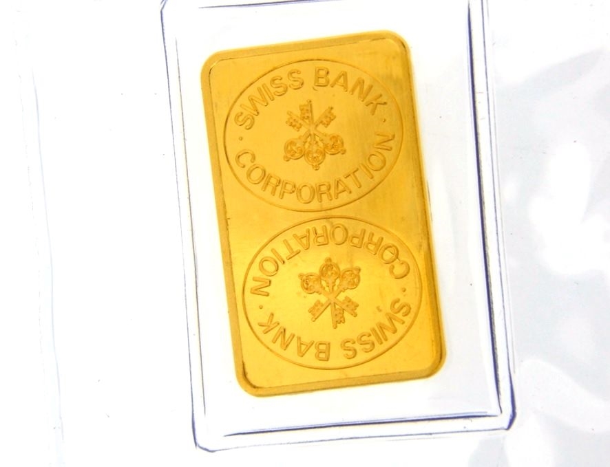 Swiss Bank Corporation 10 Grams Minted 24 Carat Gold Bullion Bar