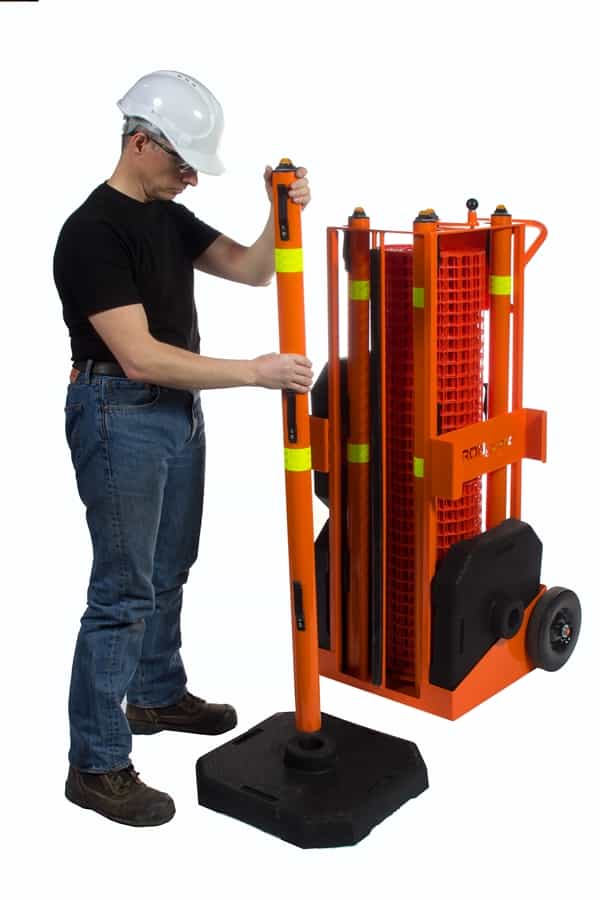 Portable Safety Zone Retractable Orange Fencing 100' ft. IRONguard
