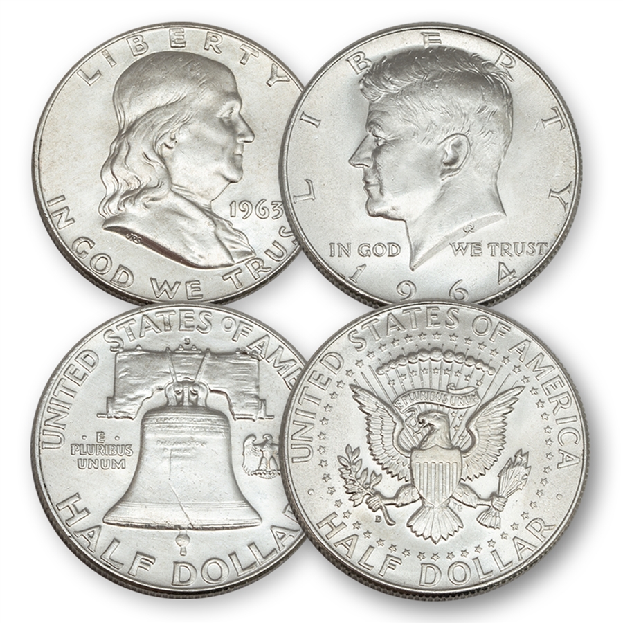Americas Last Silver Half Dollars (63 & 64) 4pc -Uncirculated