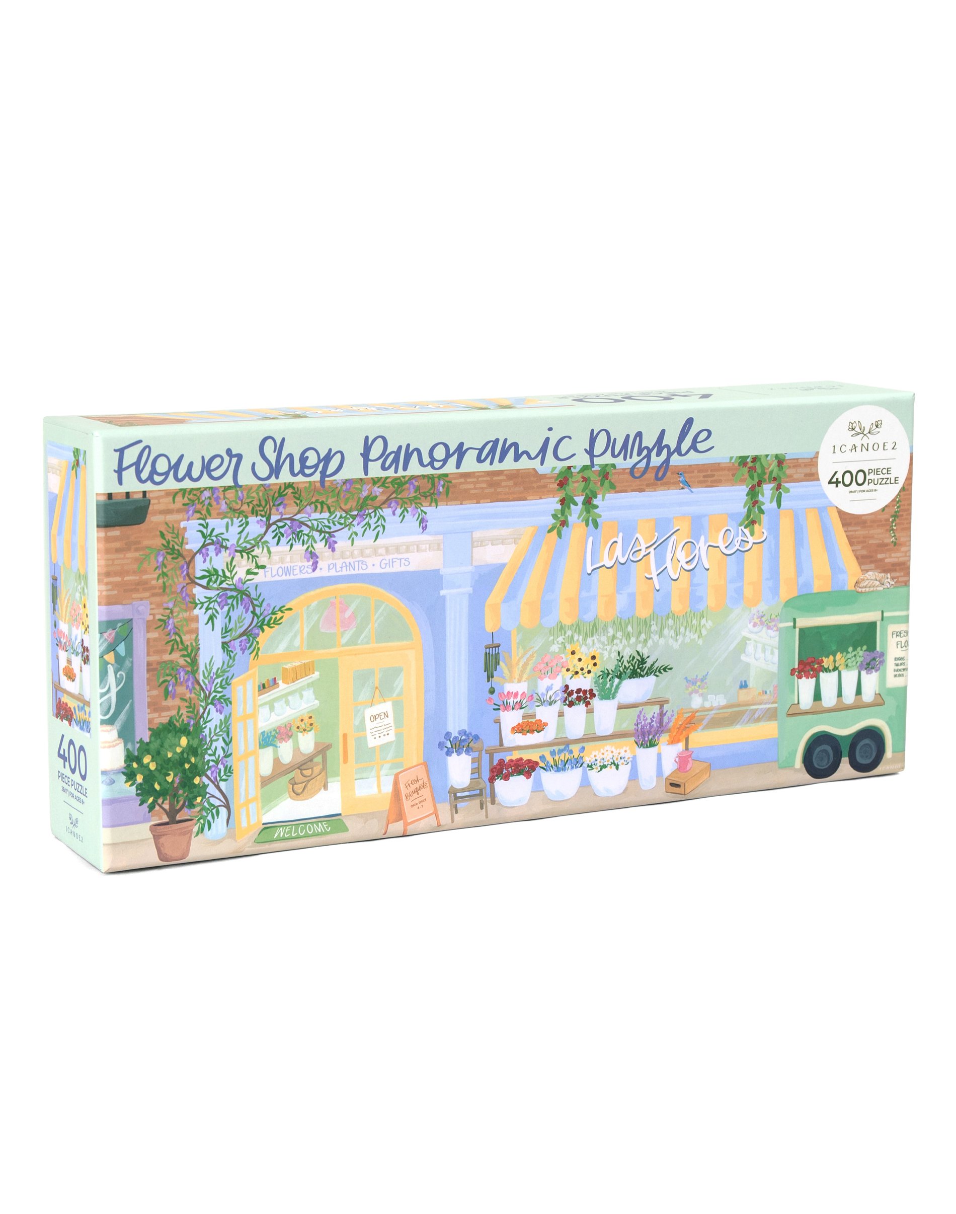 Flower Shop - 400 Piece Panoramic Jigsaw Puzzle - 1canoe2