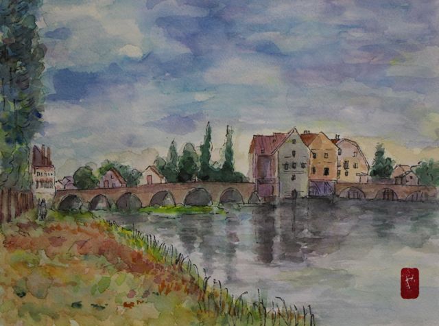 ああ、日本のシスレーと呼ばれたい ― シスレー「夏のモレの橋」水彩