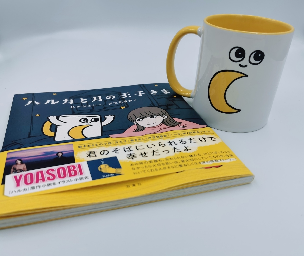 ハルカ】小説”ハルカと月の王子さま”と公式マグカップを手に取り見えた