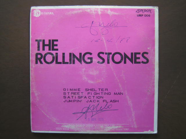 ローリング・ストーンズ ボリビアEP盤 GIMME SHELTER+3