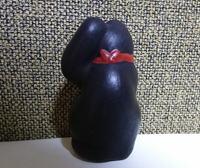 オベサスA857 ハニベ焼 猫2匹 座布団付 巌窟院 土部師 昭和 招き猫