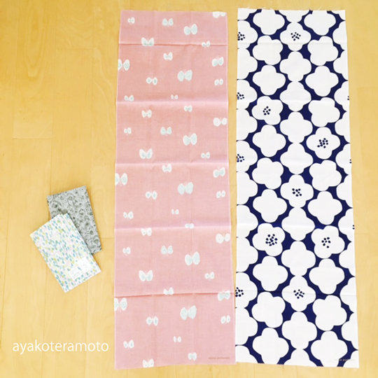 ミナペルホネンの手ぬぐいを使って簡単手作り】巾着袋と、ハンカチを