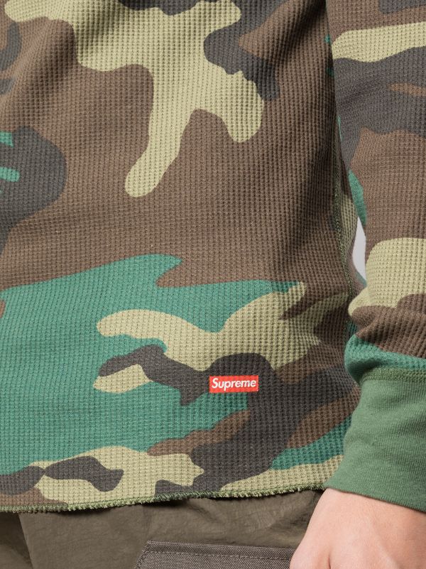 個人装備 supreme hanes camo thermal top Supreme Hanes Thermal Crew