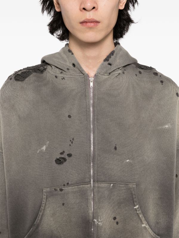 SAINT MXXXXXX zip-up Hoodie | Brown | FARFETCH