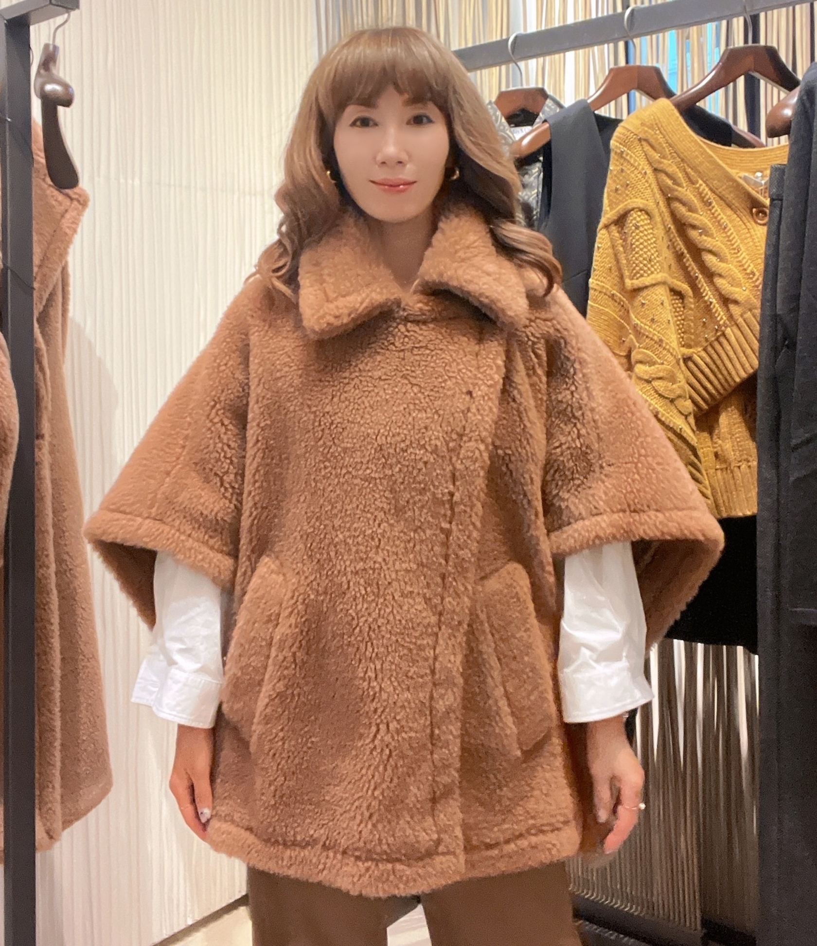 MaxMara【TEBE】最新作 テディベア ケープ キャメル☆関税込み (Max