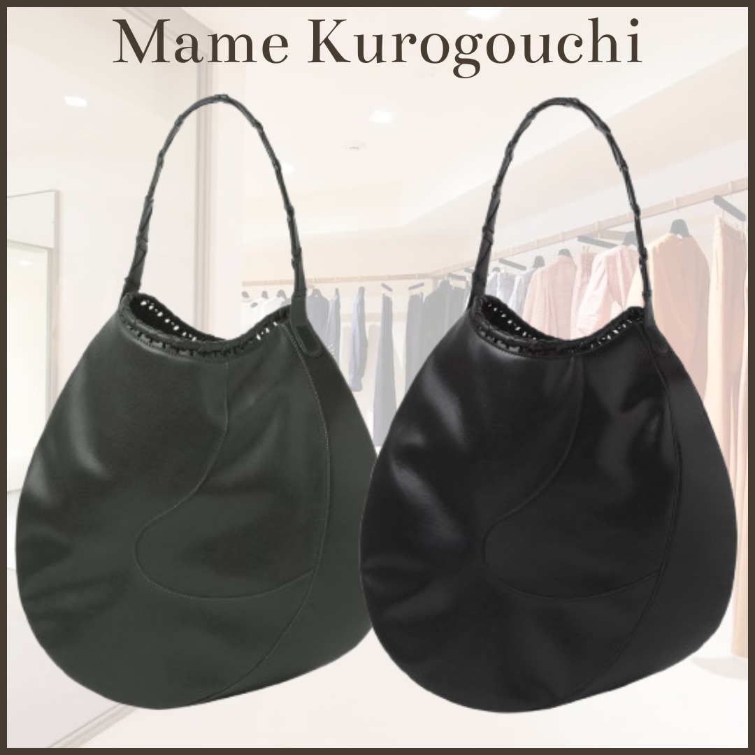 Mame Kurogouchi】Synthetic Leather Asymmetrical Tote Bag (Mame