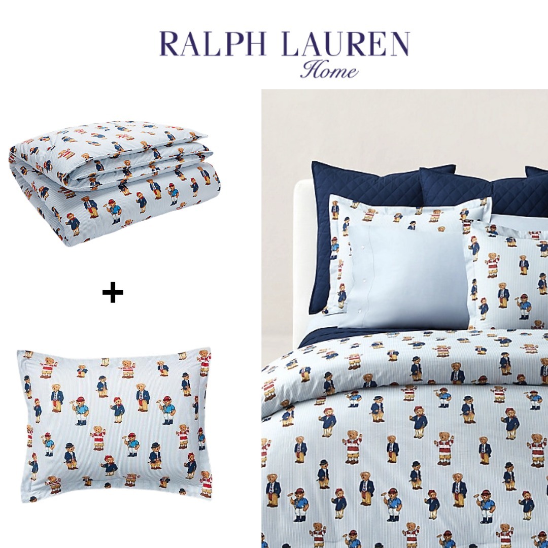シングル【Ralph Lauren】 ポロベア 掛け布団＋シャムセット (RALPH