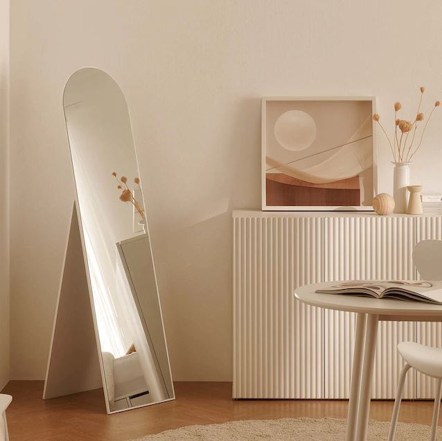 Ellie◇ラウンドスタンドミラー全身鏡（2色） (ミラー・鏡・姿見