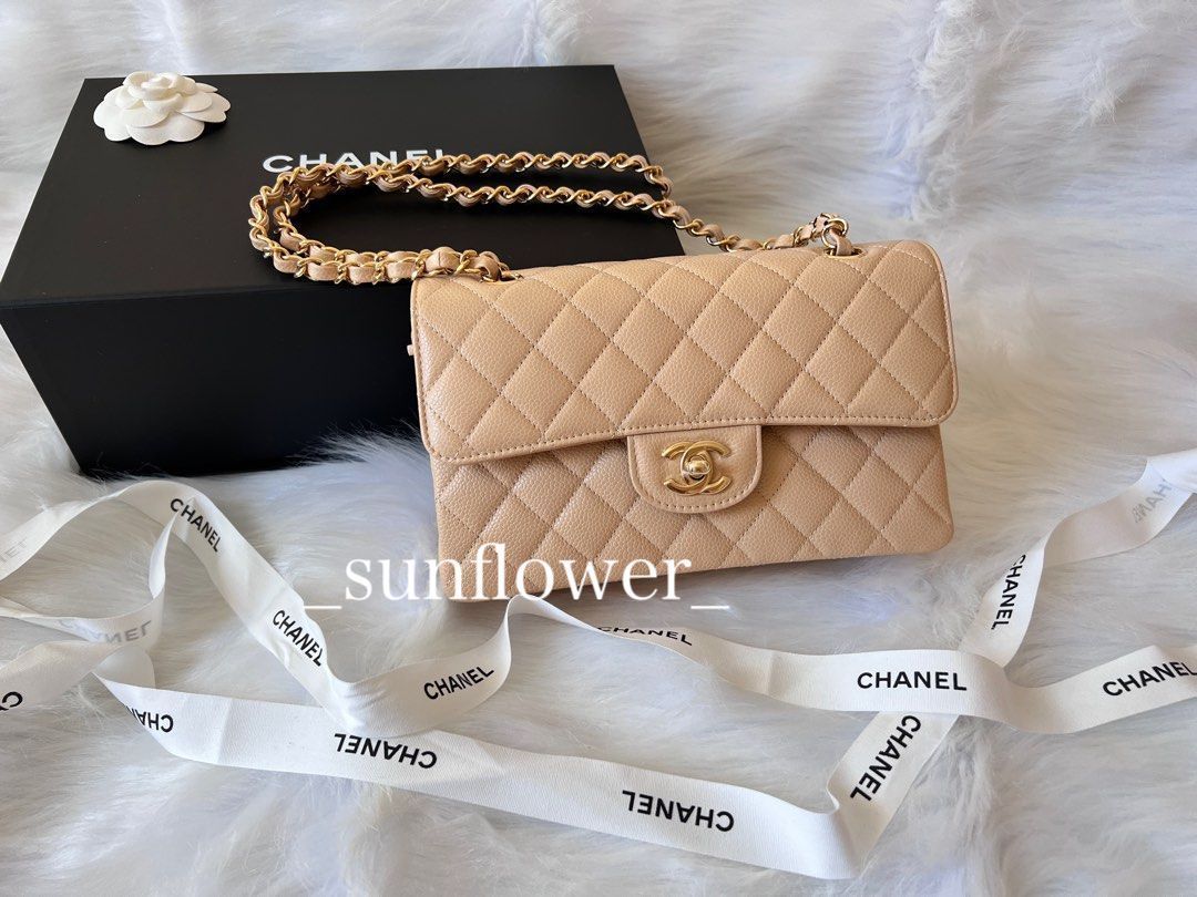 シャネル マトラッセ 23cm キャビアスキン 定番色♪ ベージュ (CHANEL