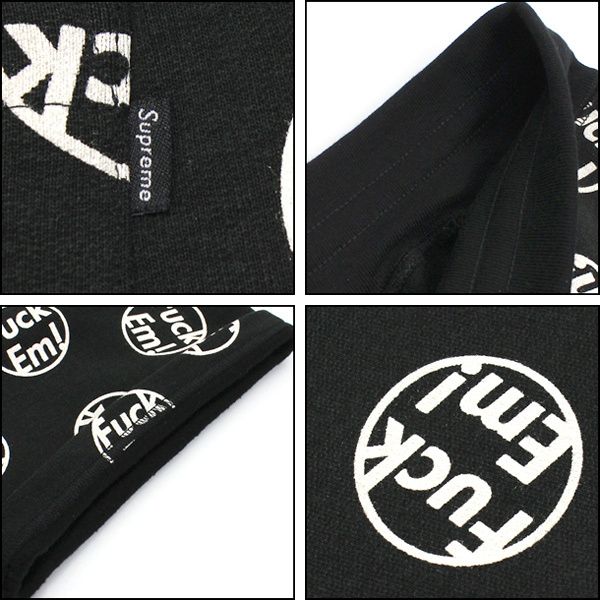 Supreme FW14 Fuck' Em Sweatshort 黒 (Supremeステッカー付き