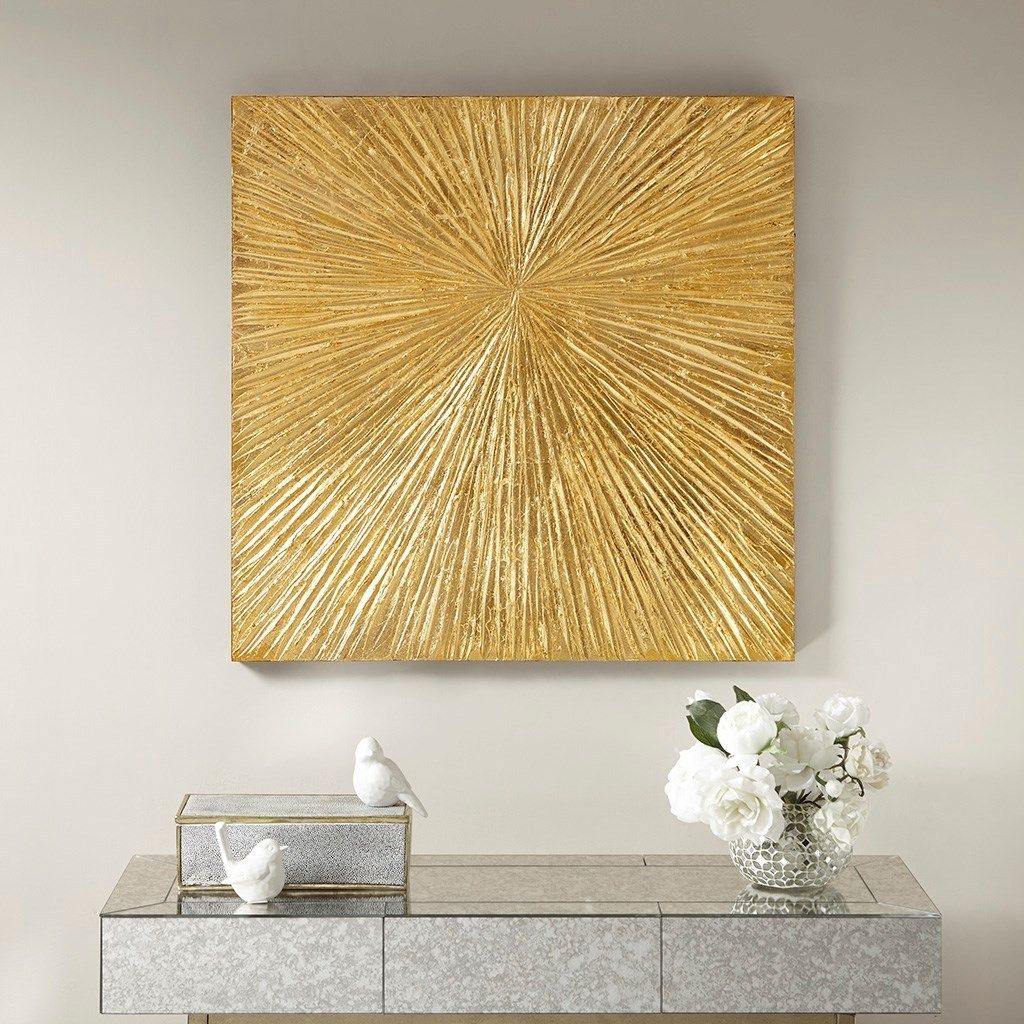 Madison Park Signature 76x76cm 金銀箔ウオールアート Sunburst