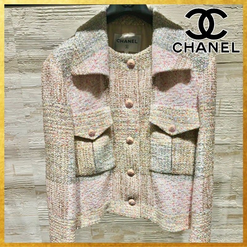 24C☆上品かつ華やかさをプラス】 CHANEL ツイード ジャケット (CHANEL