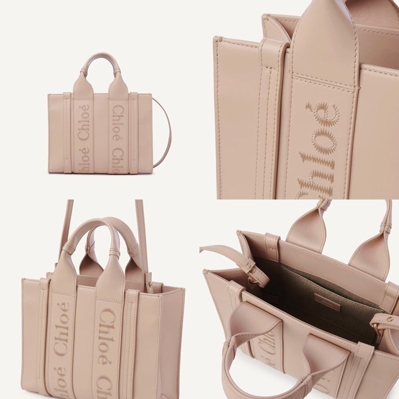 CHLOE「WOODY」2WAYスモールトートバッグ CEMENT PINK (Chloe/トート