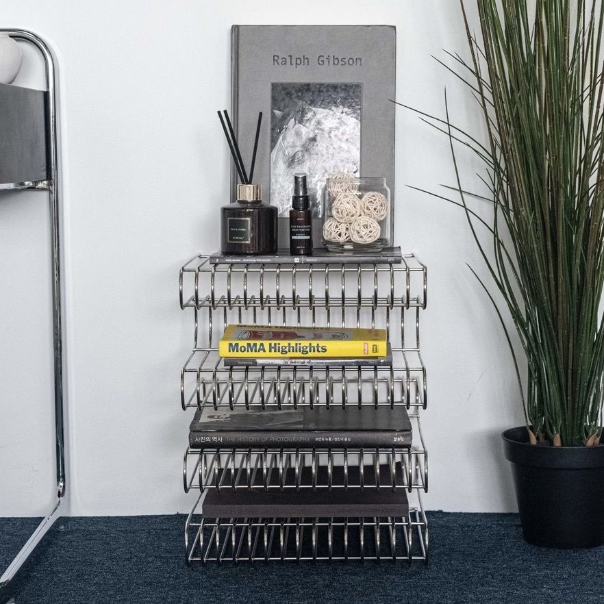 韓国] ウェーブ ビンテージ マガジンラック/ミッドセンチュリー (棚