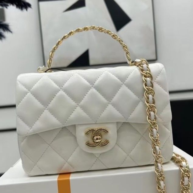 CHANEL シャネル バッグ ハンドル チェーン パール キルティング