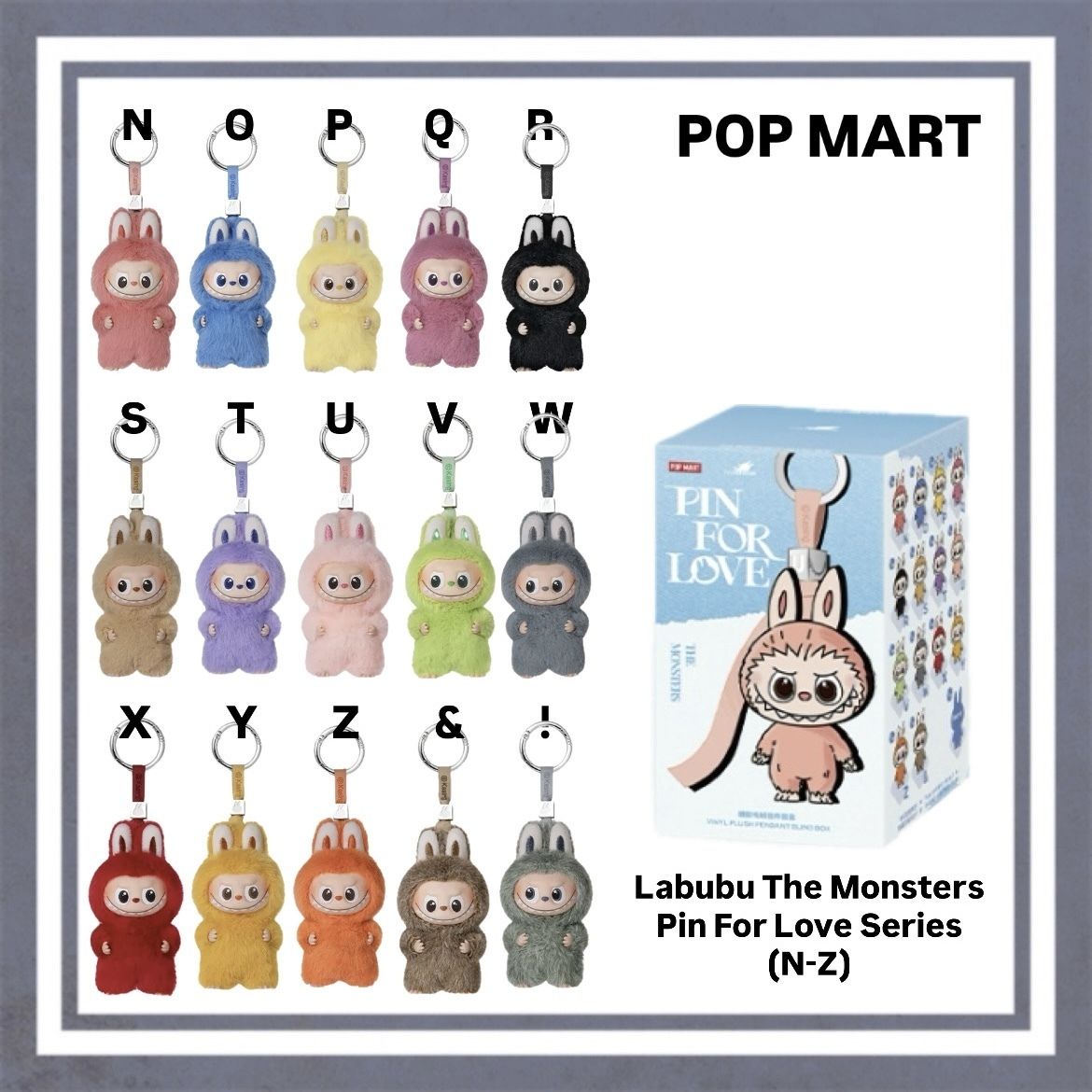 POP MART】Labubu The Monsters Pin For Love Series (N-Z) (POP MART