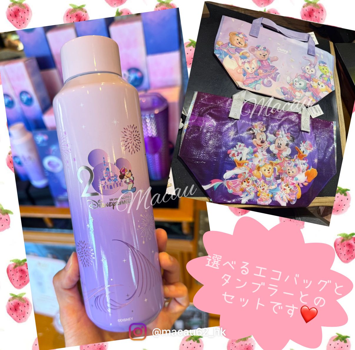 選べるエコバッグ付き♡香港ディズニーxスタバ☆タンブラー (Starbucks