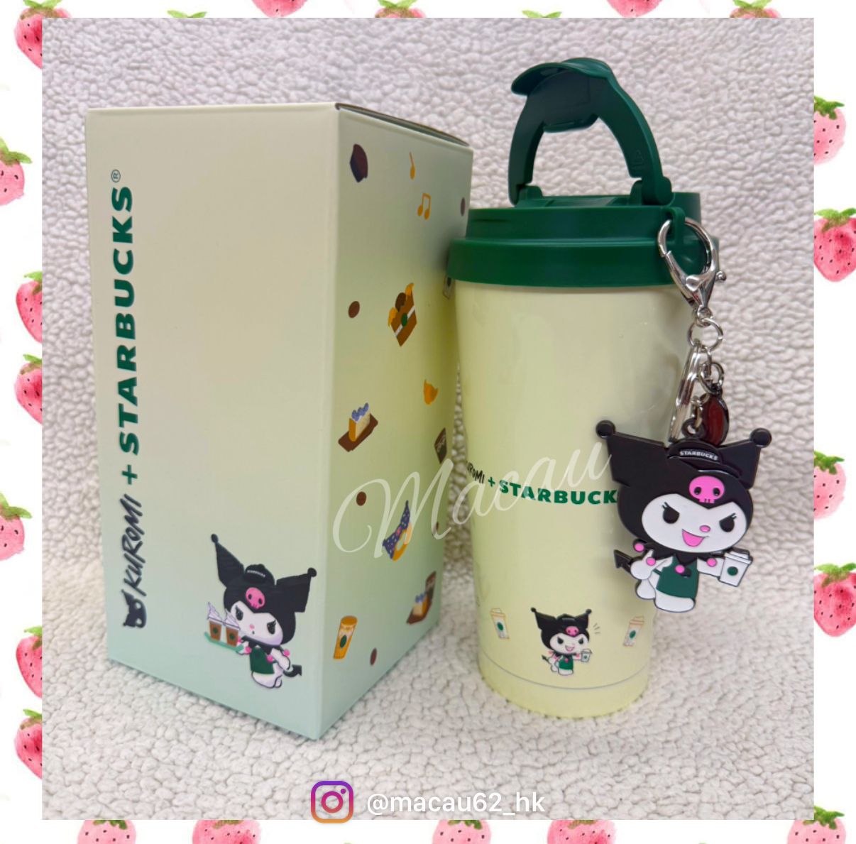 香港スタバ☆KUROMI チャーム付ステンレスタンブラー (Starbucks