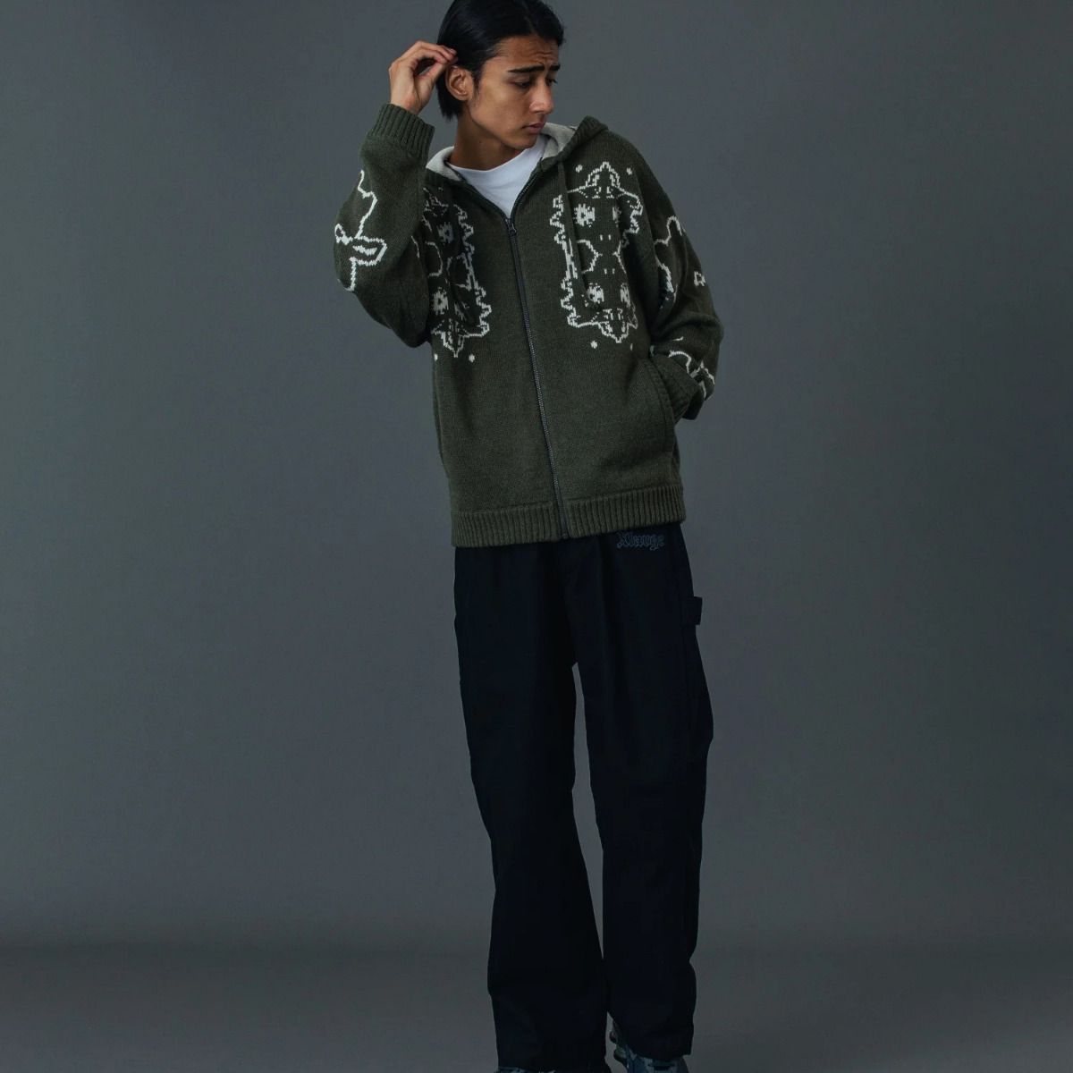 XLARGE】ジップアップニットフーディ (X-Large/パーカー・フーディ