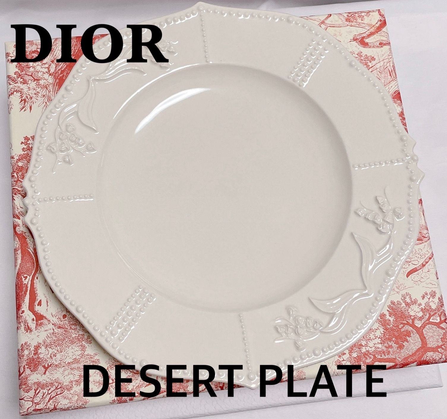 DIOR デザートプレート 皿 LilyDior すずらん ファイアンス 国内 (Dior