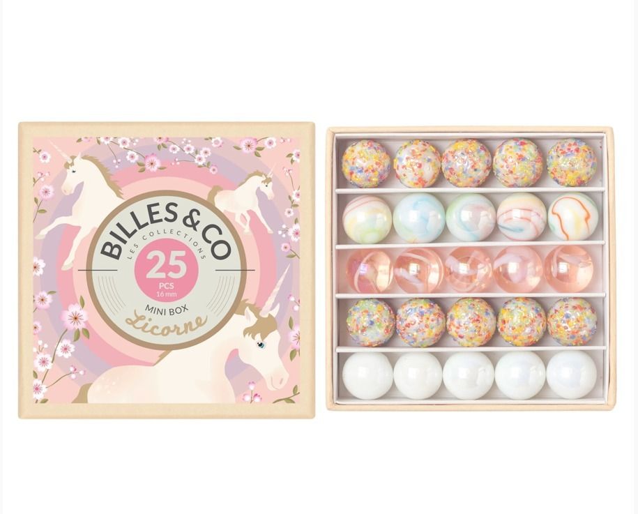 BILLES&CO ビー玉セット パステルカラー ユニコーン フランス 小