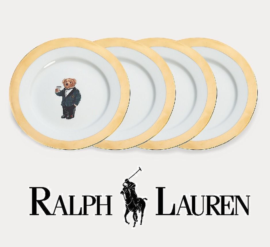 SALE【4枚セット】RALPH LAURE POLO BEARお皿プレート (Ralph Lauren
