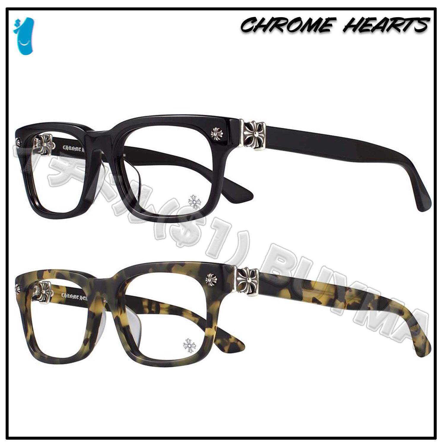 クロムハーツ CH プラス スクエア メガネ 眼鏡 シルバー PLUS (CHROME