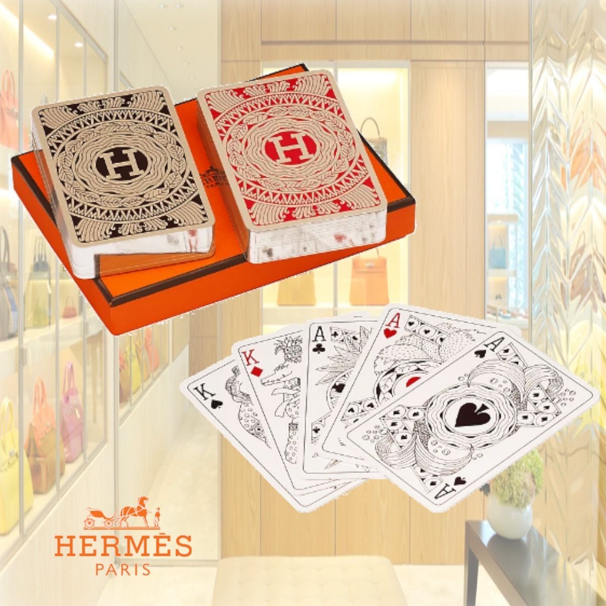 エルメス トランプ馬柄 エルメス 馬デザイン トランプ エルメス 馬