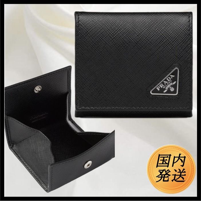 国内発送☆PRADA】サフィアーノトライアングル コインケース (PRADA