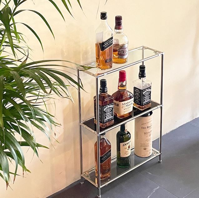 MONOWIDE] シルバーモジュール ウイスキー スリム陳列棚 (キッチン収納