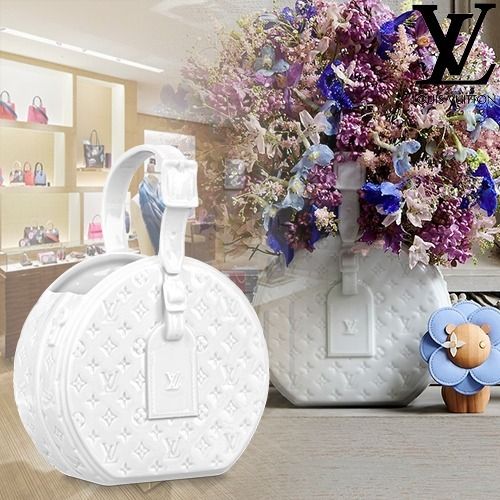 直営Louis Vuittonヴェース・ポーセリン 白 花瓶 フラワーベース