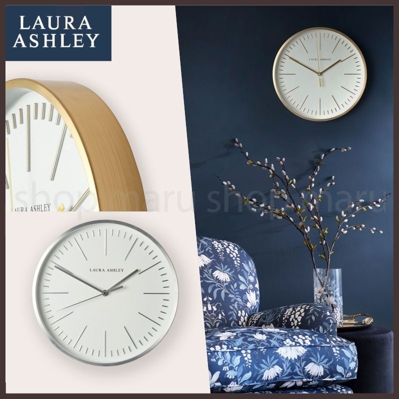 Laura Ashley◇イギリス発◇コンテンポラリー メタル壁掛け時計 (Laura
