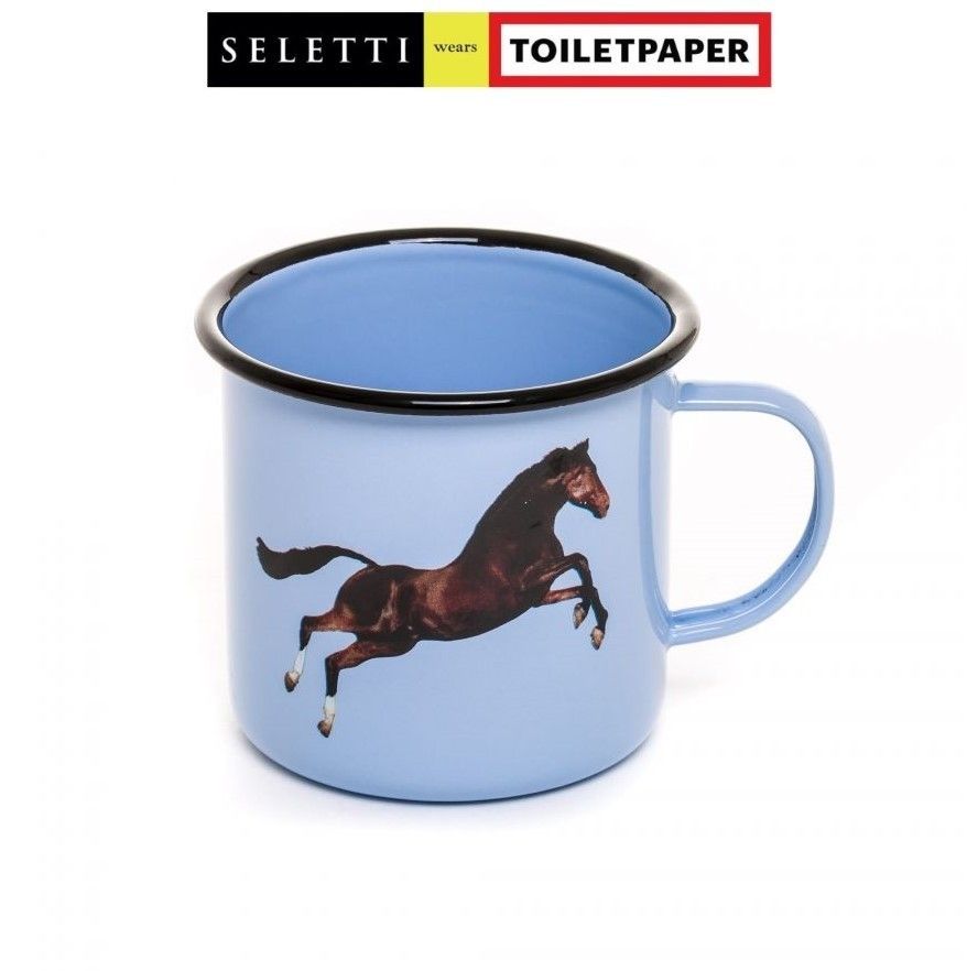 国内発| SELETTI x TOILETPAPER エナメルマグカップ Horse (SELETTI