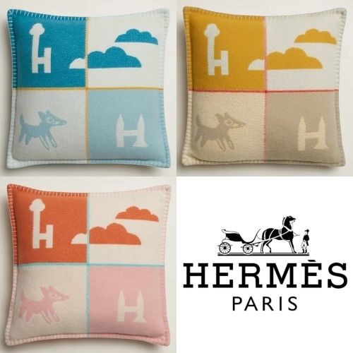 HERMES エルメス クッション 2個セット サイズ:47×48cm HERMES