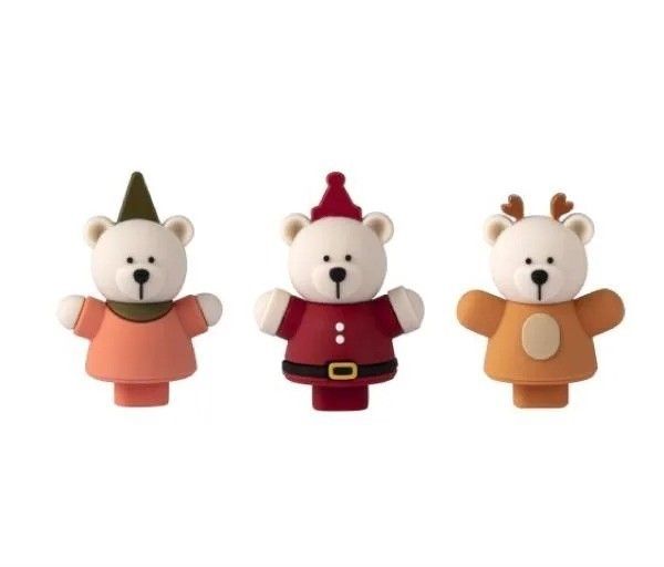 送料無料☆台湾スタバ ドリンクホールキャップ ベア クリスマス