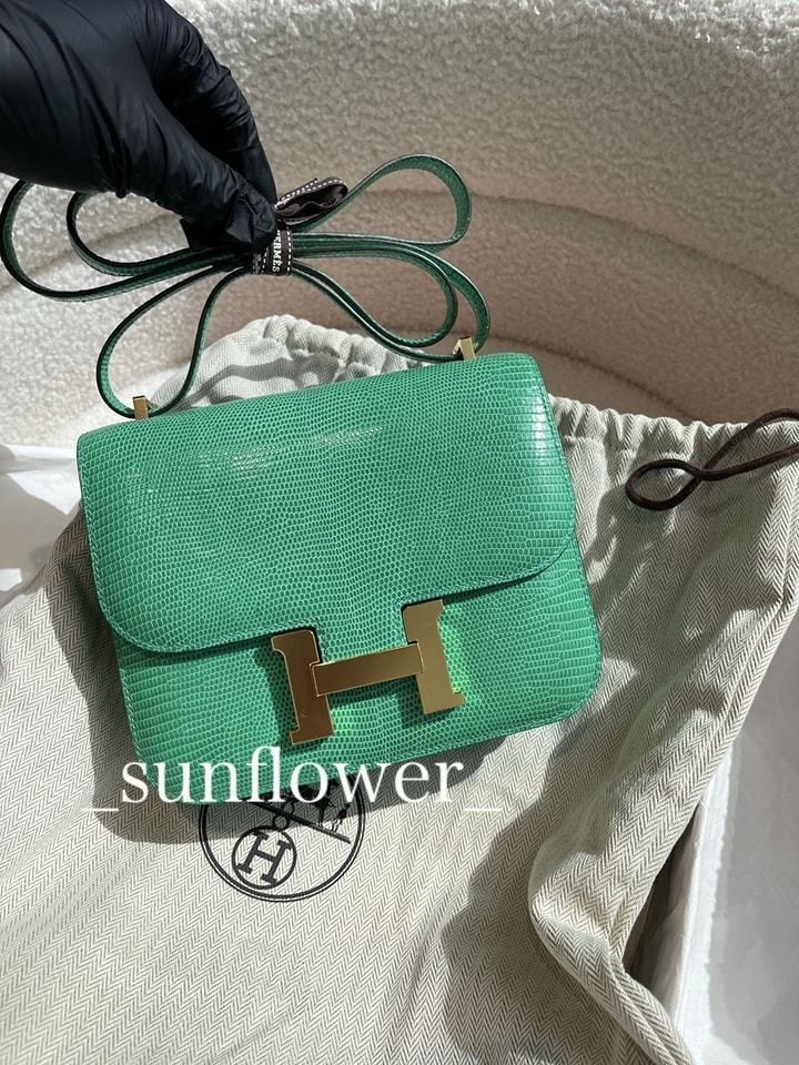 エルメス コンスタンスミニ リザード ミント/G金具 (HERMES/ショルダー