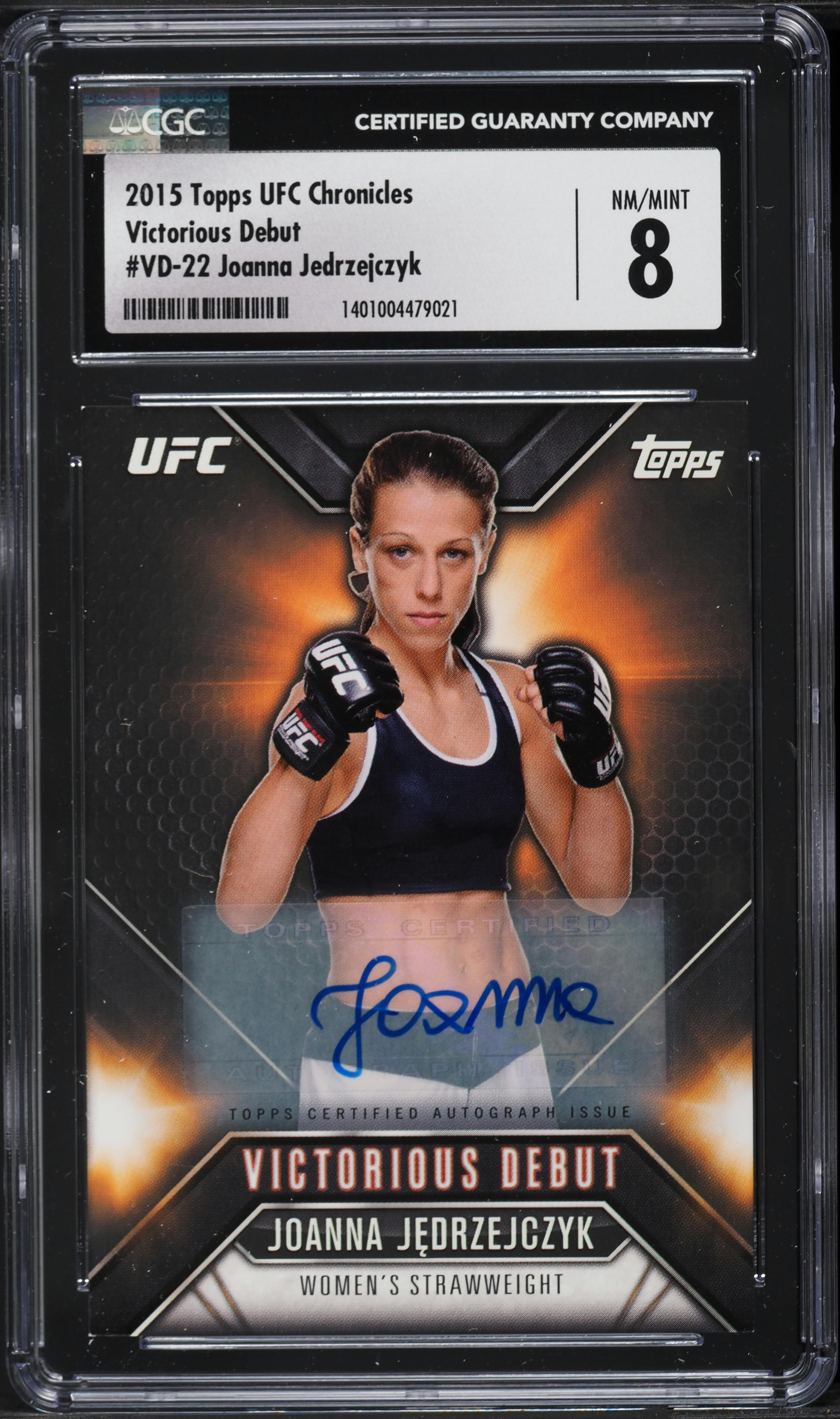 2015 Topps UFC Chronicles Victorious Debut Joanna Jedrzejczyk AUTO