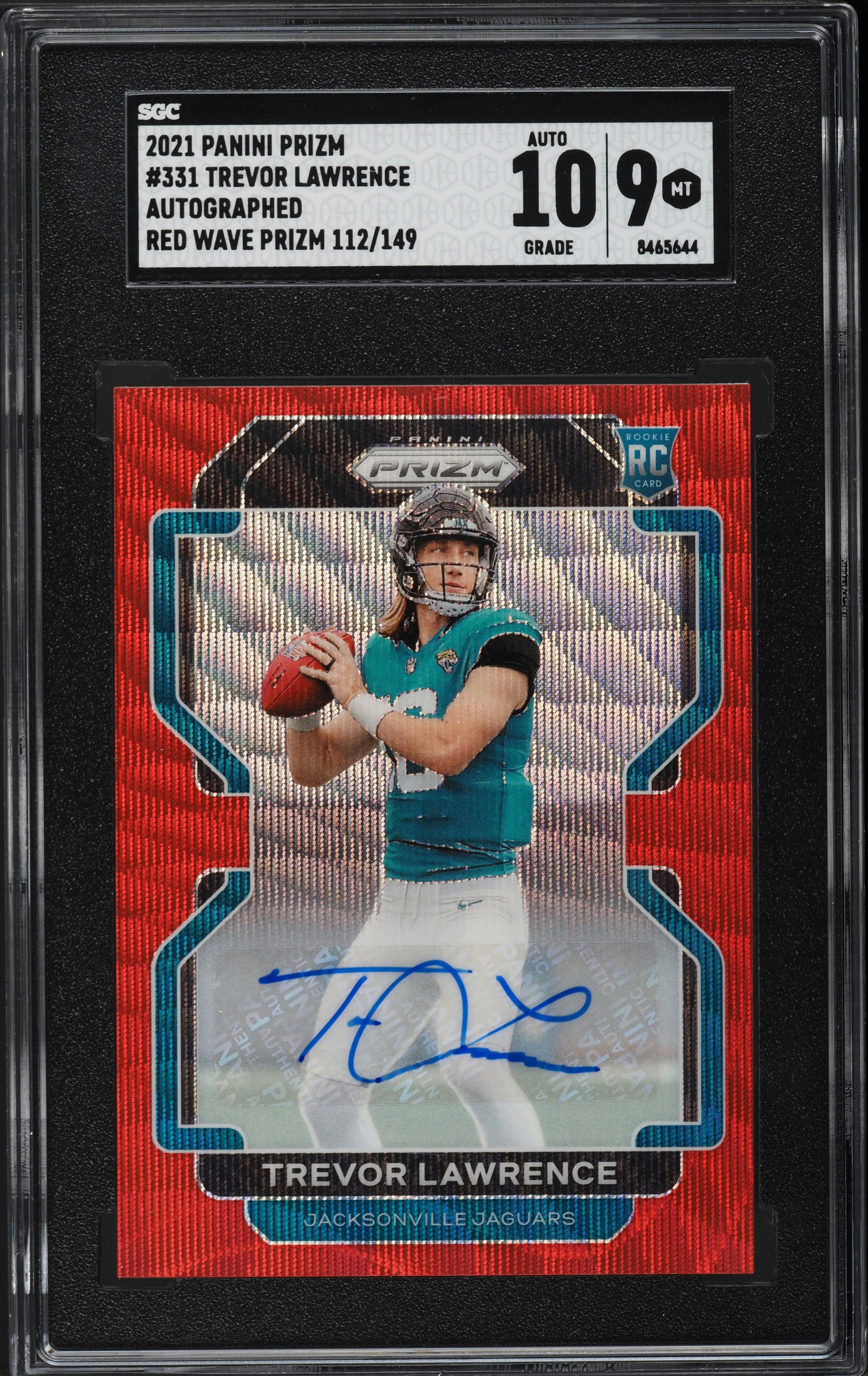2021 Panini Prizm Red Wave Trevor Lawrence ROOKIE AUTO /149 #331