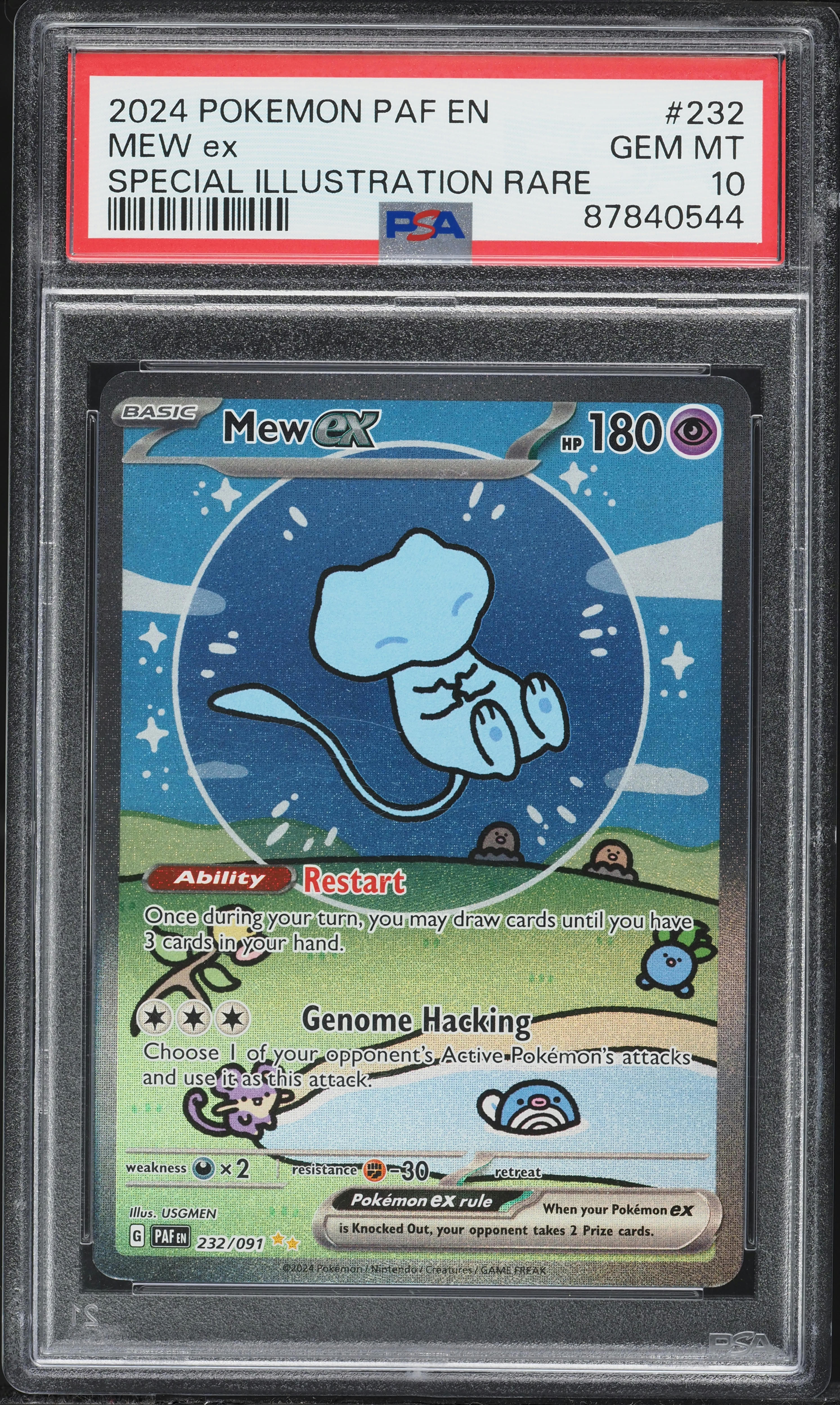 2024 Pokemon Scarlet & Violet Paldean Fates SIR Shiny Mew ex #232