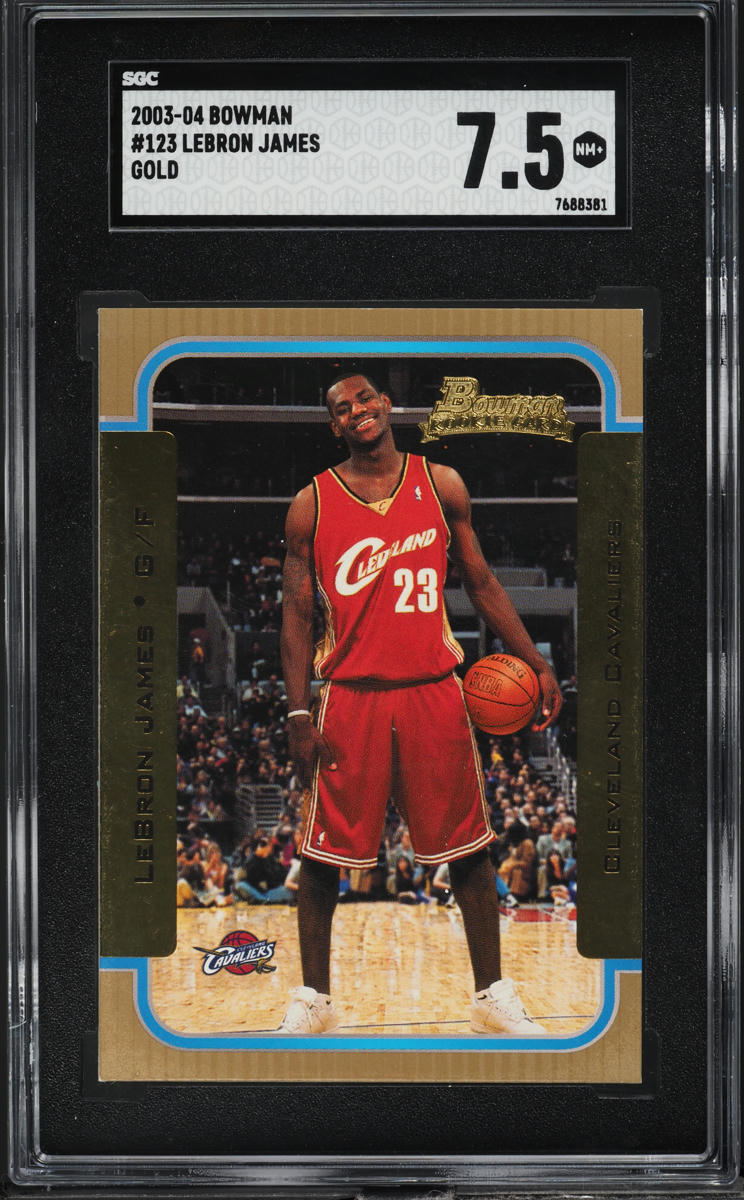 2003 Bowman Gold LeBron James ROOKIE #123 SGC 7.5 NRMT+ on