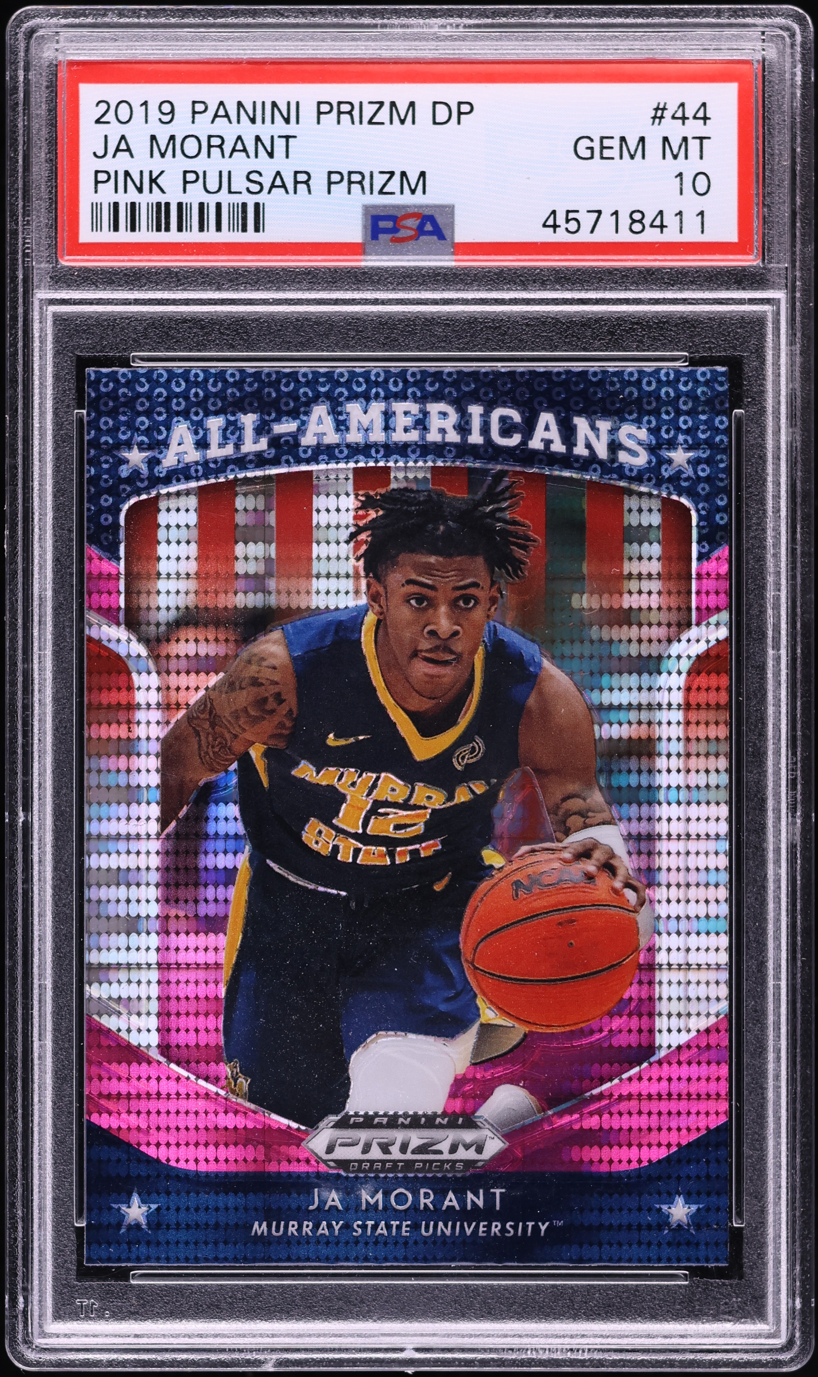 2019 Panini Prizm Draft Pick Pink Pulsar Ja Morant ROOKIE #44 PSA