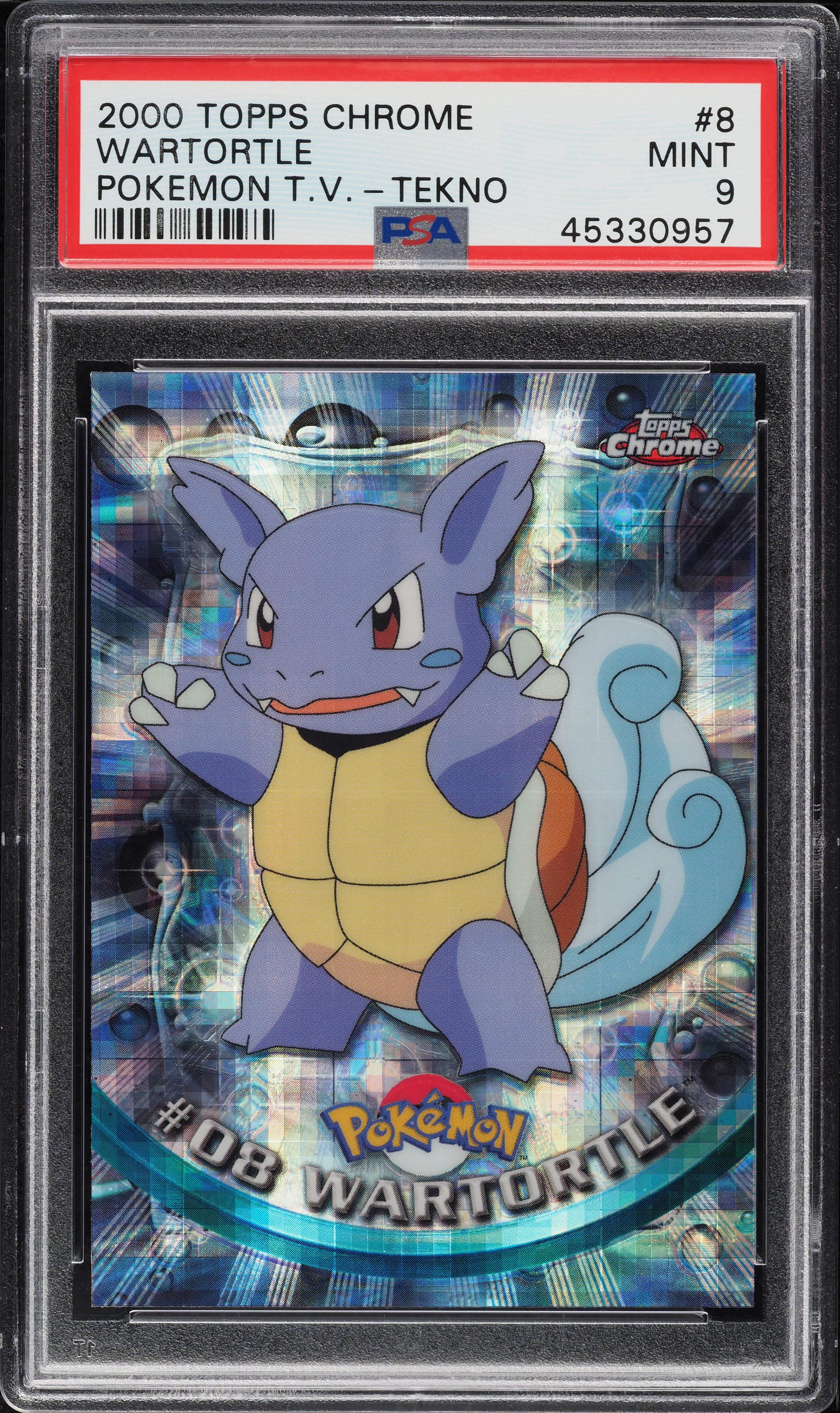 2000 Topps Chrome Pokemon Series 1 Tekno Wartortle #8 PSA 9 MINT