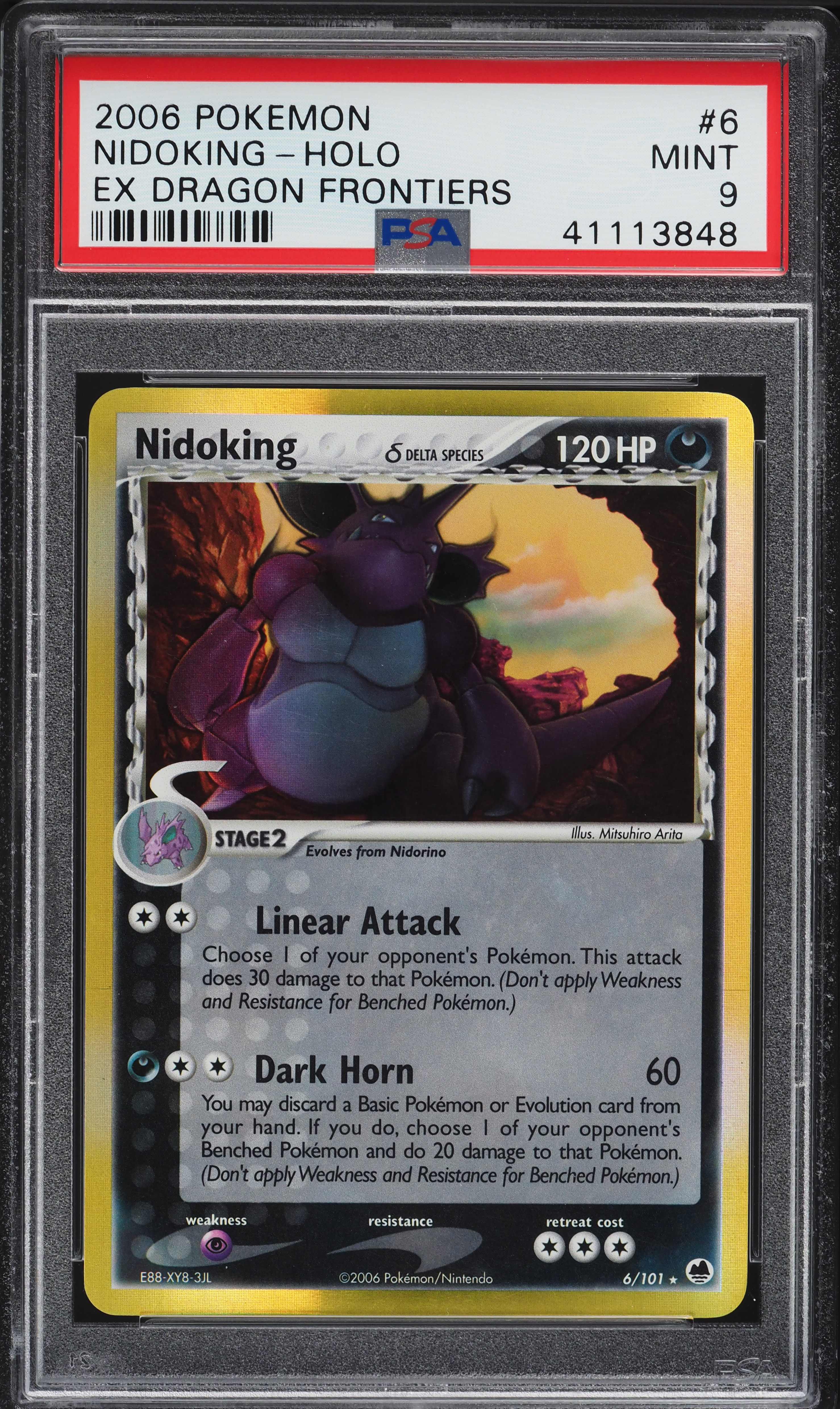 2006 Pokemon EX Dragon Frontiers Holo Nidoking #6 PSA 9 MINT on