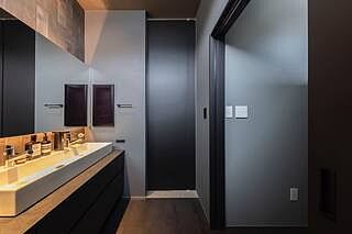 コスメキャビミラー ブラック 45-60(FU09191)｜洗面所・水回りの通販