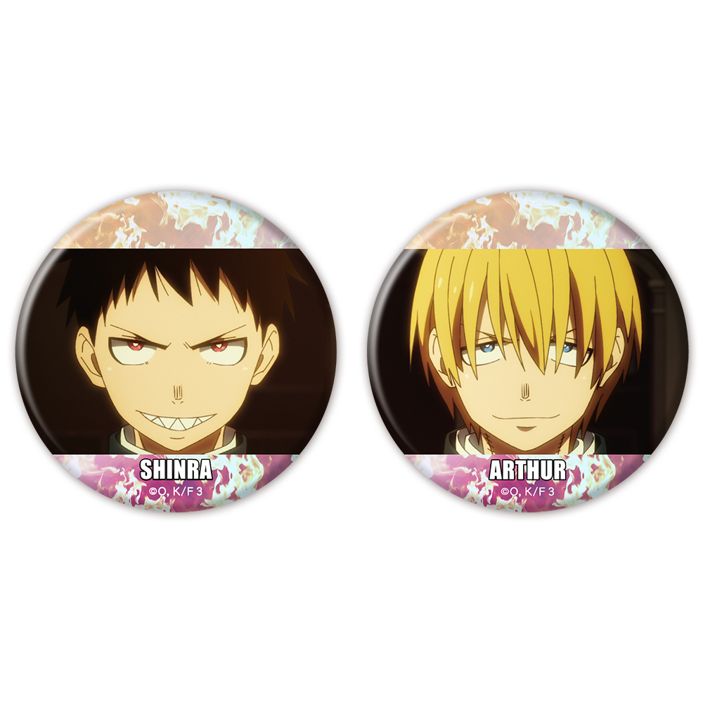 炎炎ノ消防隊 参ノ章_オーロラ缶バッジ2個セット 森羅 日下部