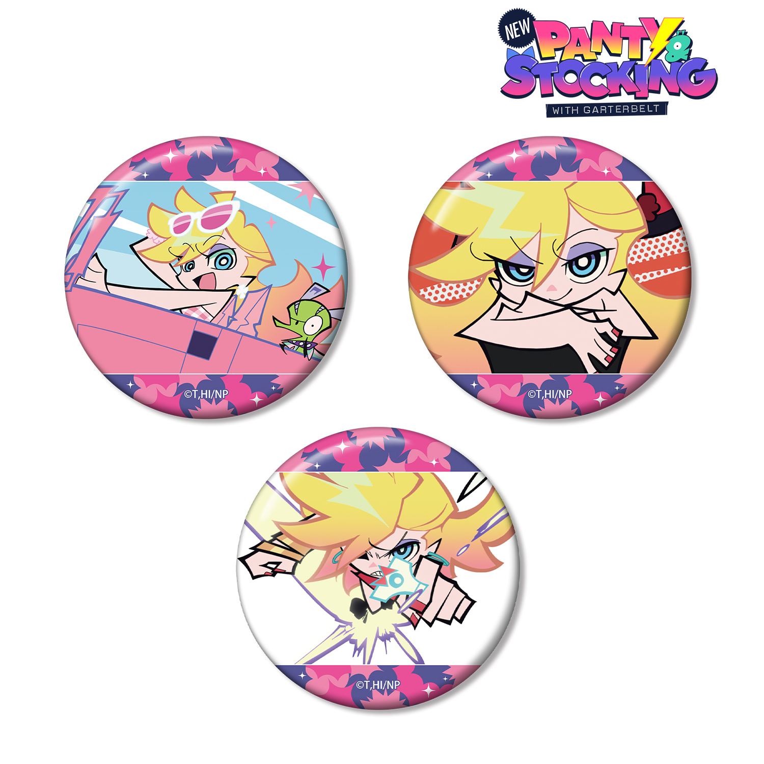 New PANTY ＆ STOCKING with GARTERBELT_パンティ 場面写缶バッジ3個